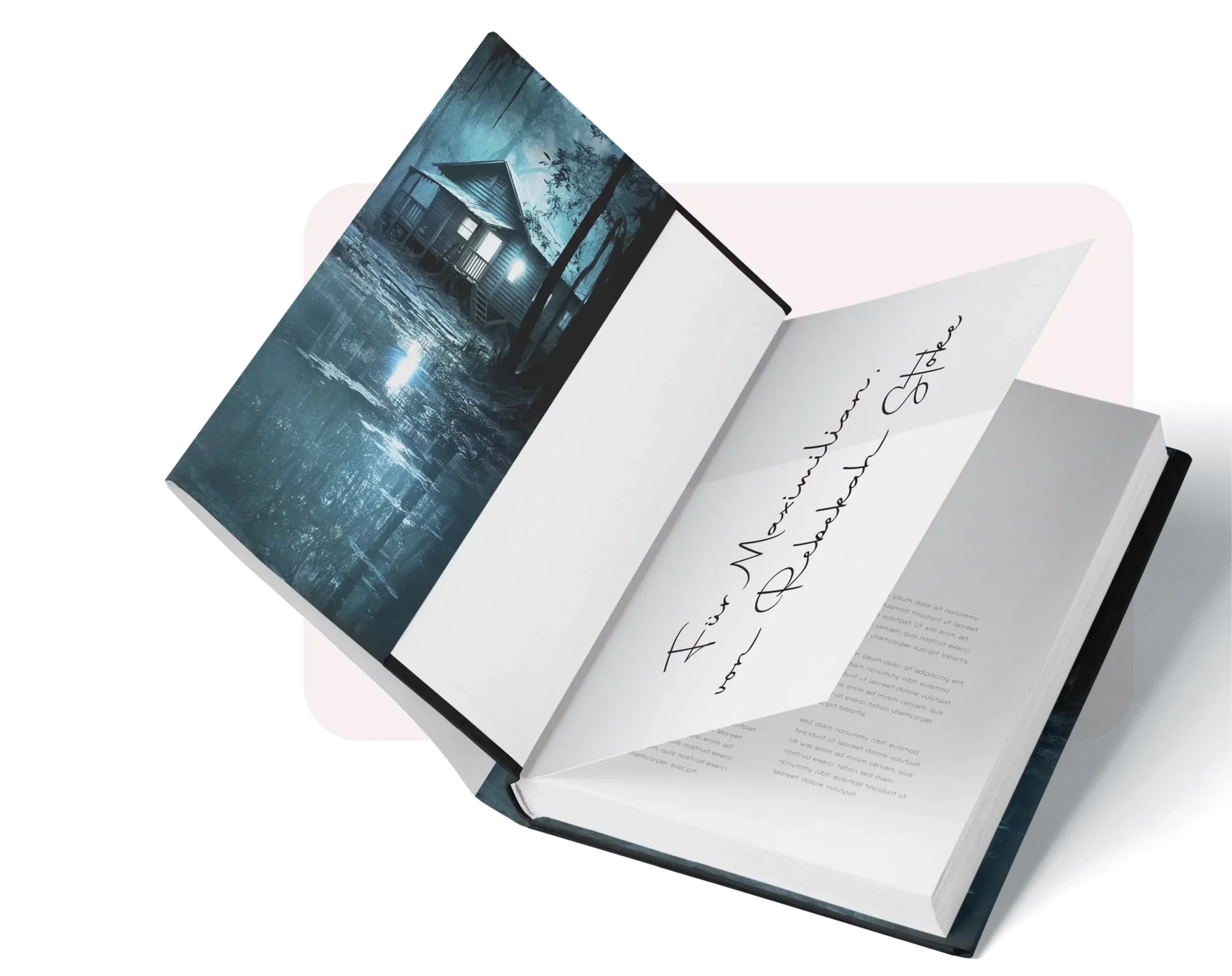 Aufgeschlagenes Buch mit persönlicher Signatur von Rebekah Stoke